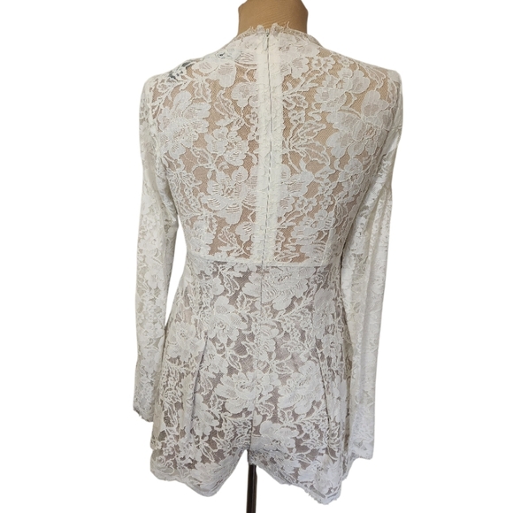 LULUS "Express Your Love" Long Sleeve Lace Romper - Size M - Picture 10 of 17